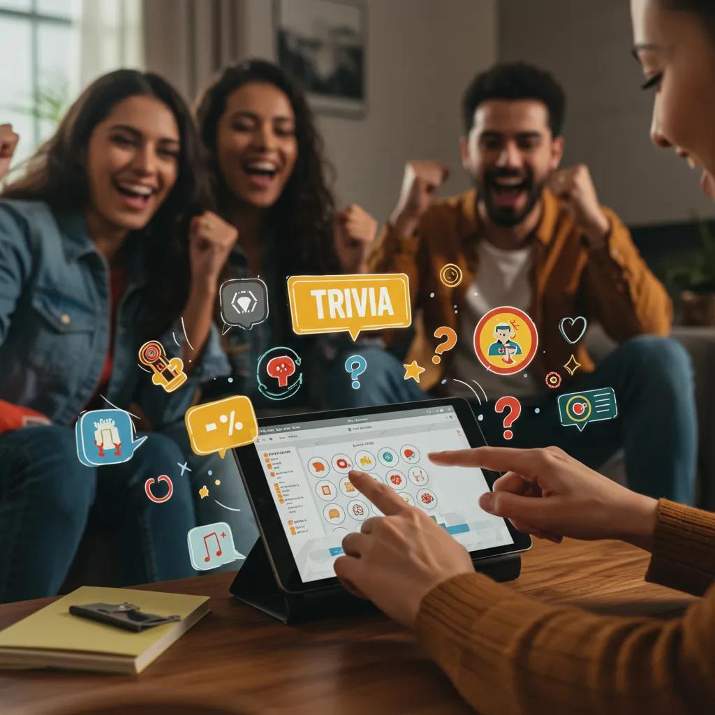 Person engaging with a digital trivia quiz on a tablet, illustrating the interactive nature of TV trivia games