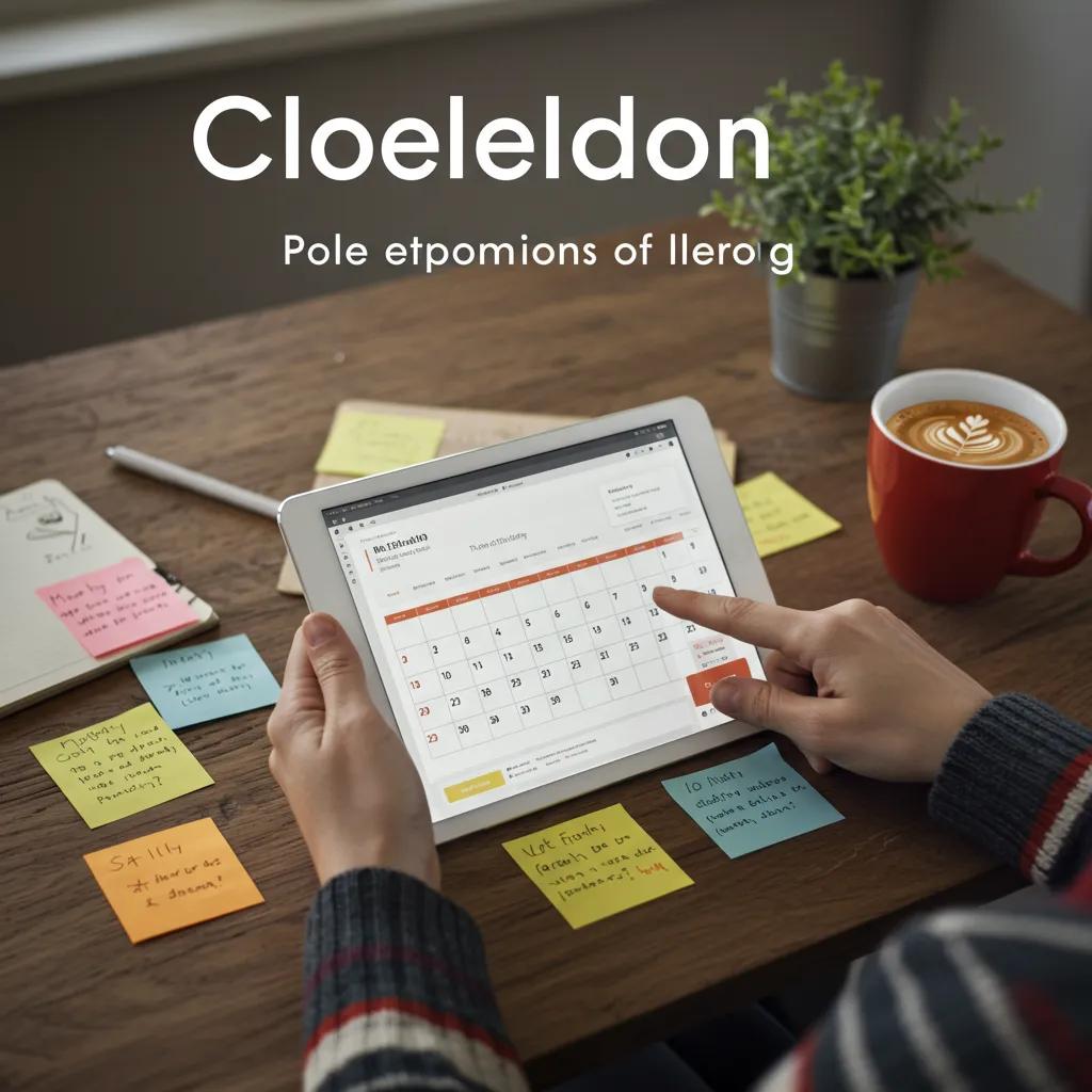 Person using a digital calendar in a cozy home office, highlighting time management techniques