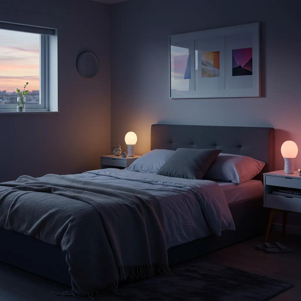 Philips Hue smart lighting in a cozy bedroom illustrating mood settings and automation benefits