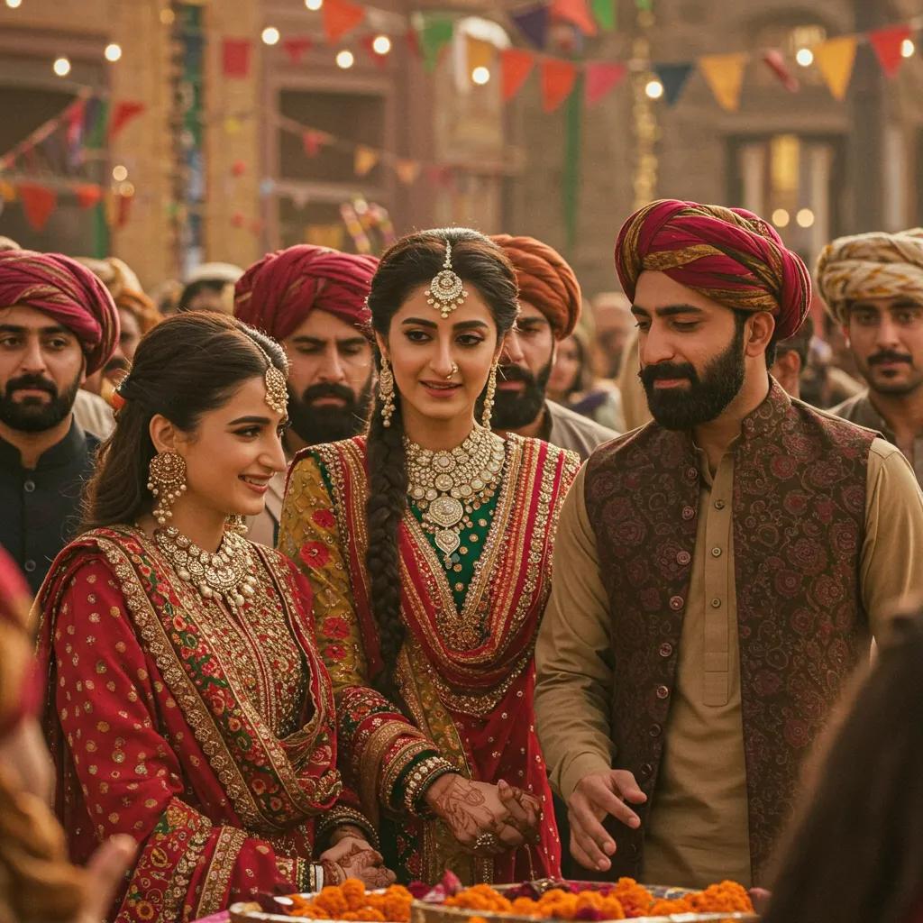 Scene from a Pakistani film trailer showcasing a vibrant cultural festival