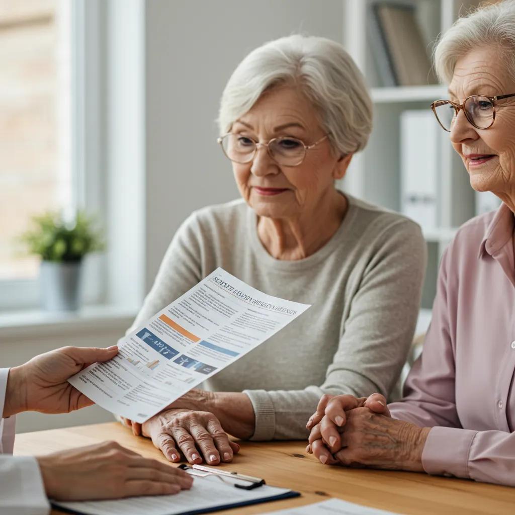 Senior couple consulting with a healthcare professional about chronic diseases