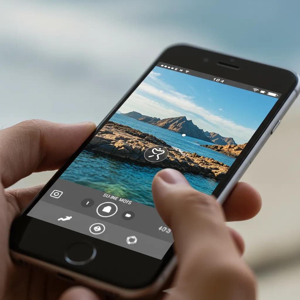 Smartphone screen showing travel photo editing process, highlighting essential editing tips for beginners