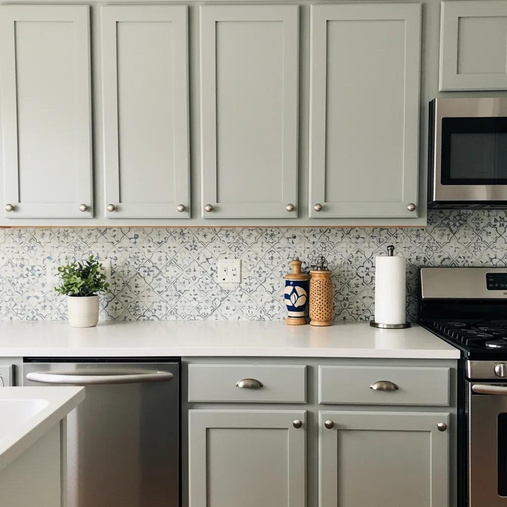 Stylish kitchen showcasing budget-friendly upgrades with painted cabinets and new hardware