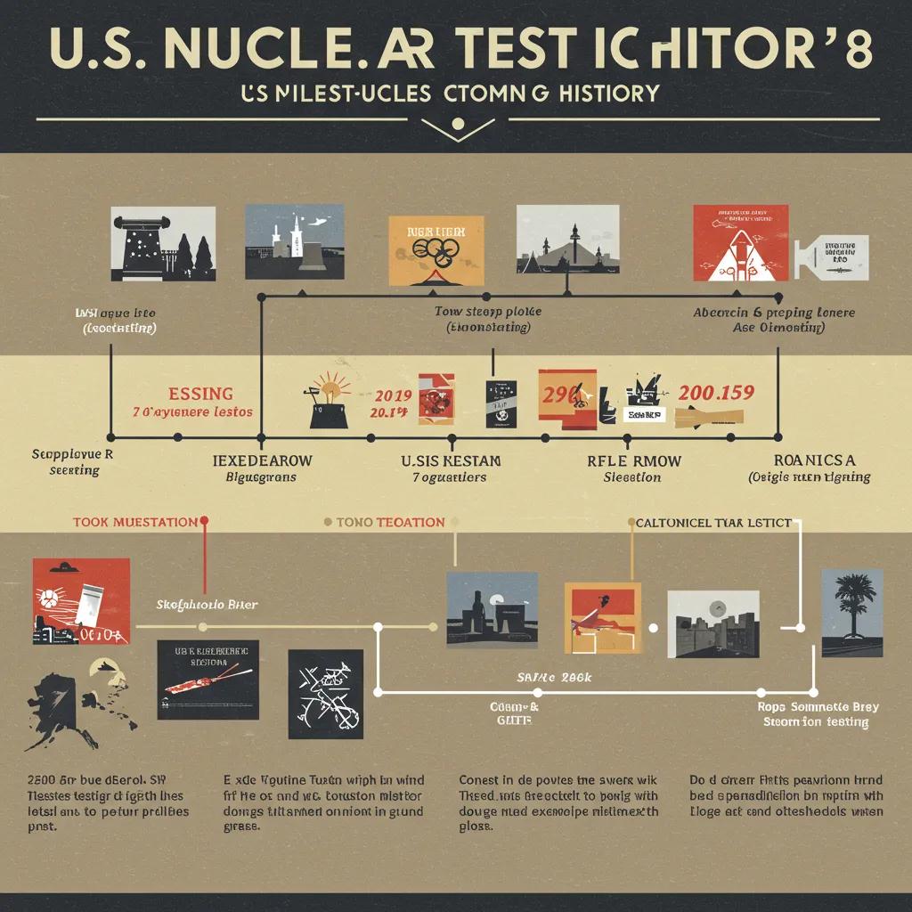 Timeline of U.S. nuclear testing history, highlighting key events and the status of the nuclear test moratorium