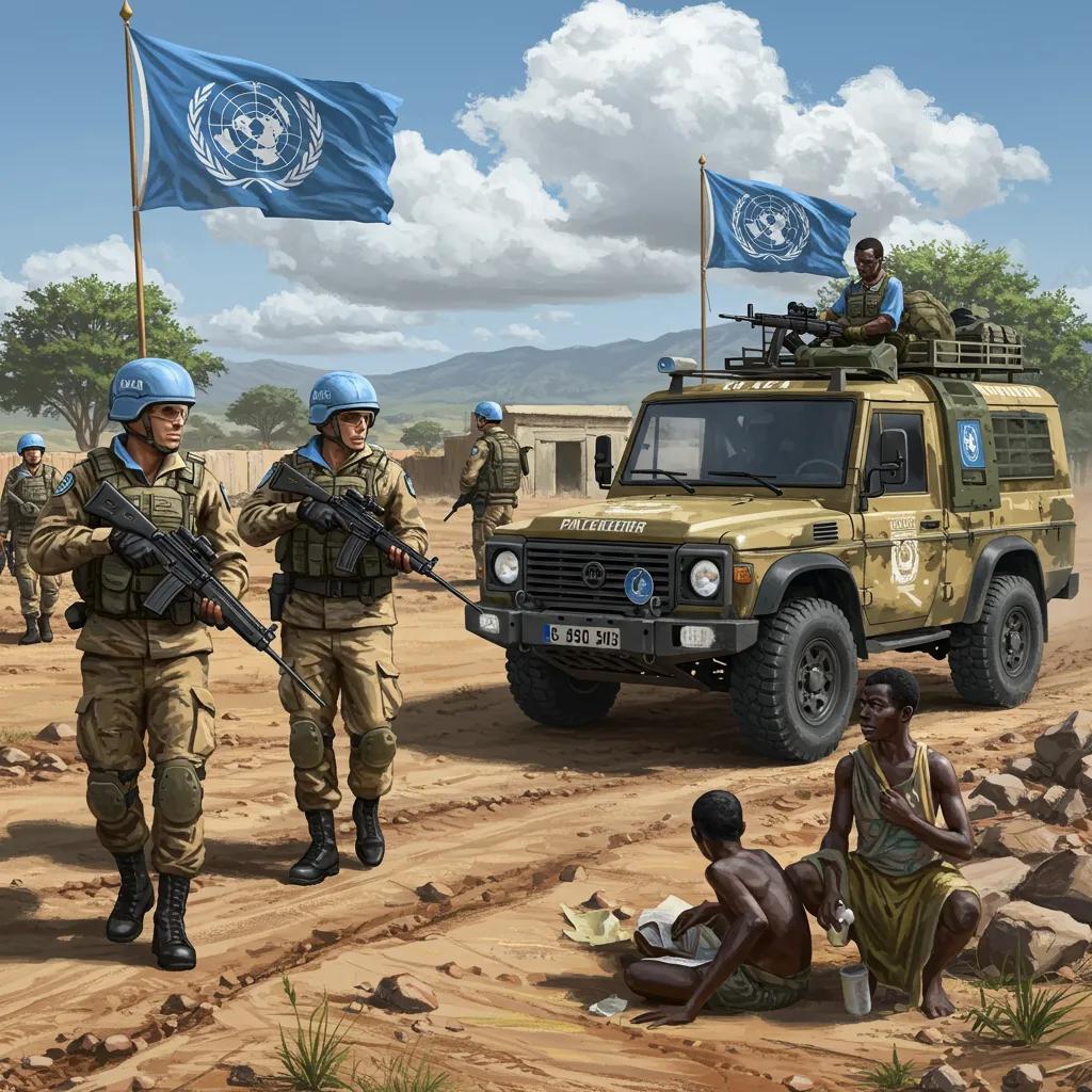 UN peacekeepers conducting patrols and monitoring ceasefires, showcasing the essential components of peacekeeping mandates