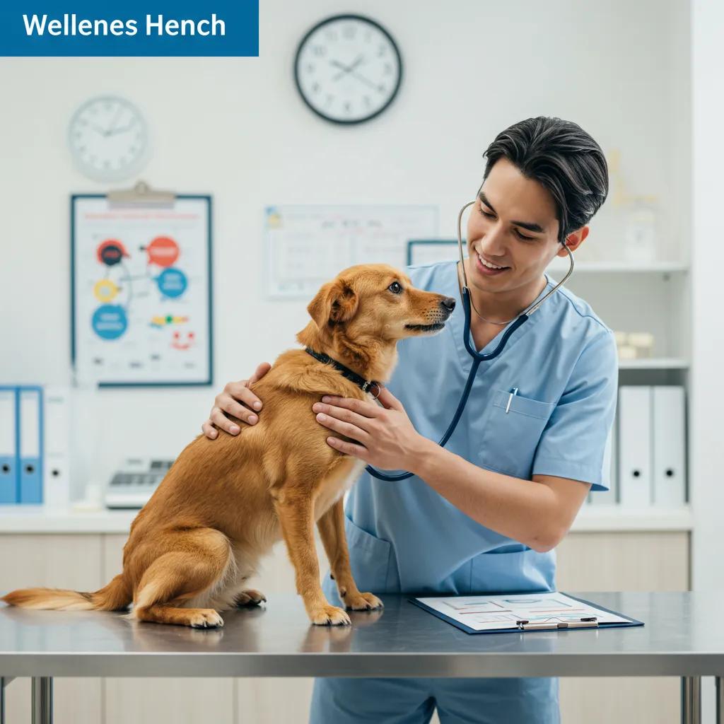Veterinarian examining a dog during a wellness checkup, highlighting preventive veterinary care benefits