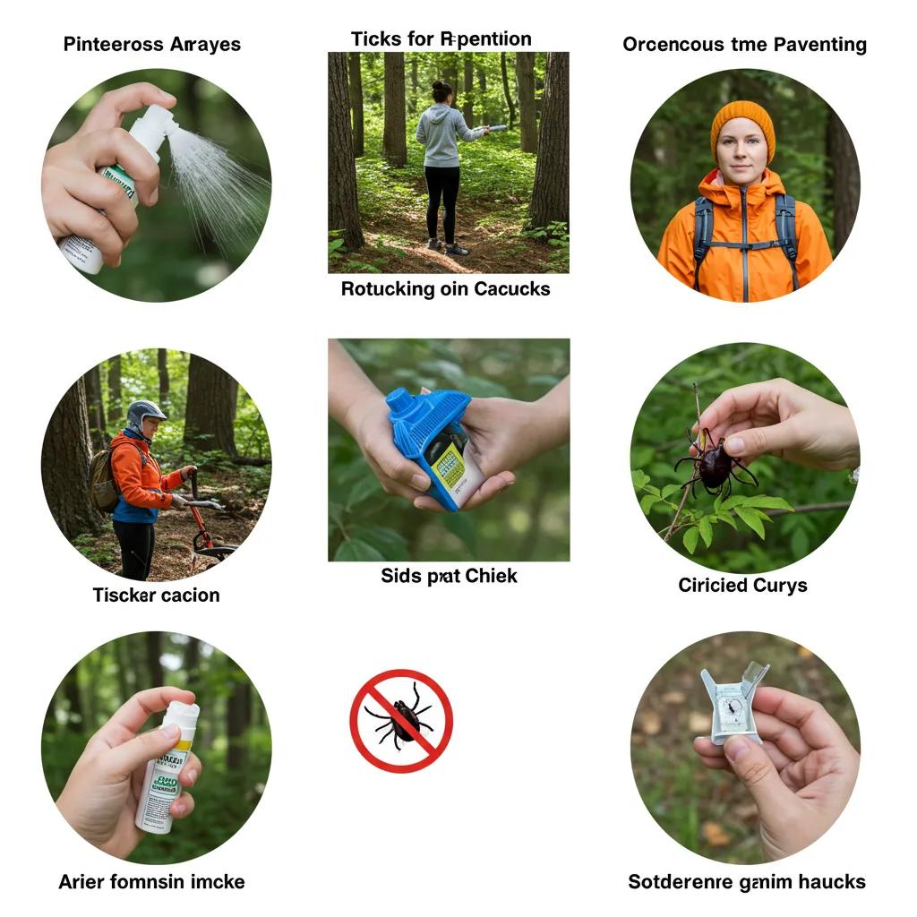 Visual representation of effective tick bite prevention strategies in outdoor environments