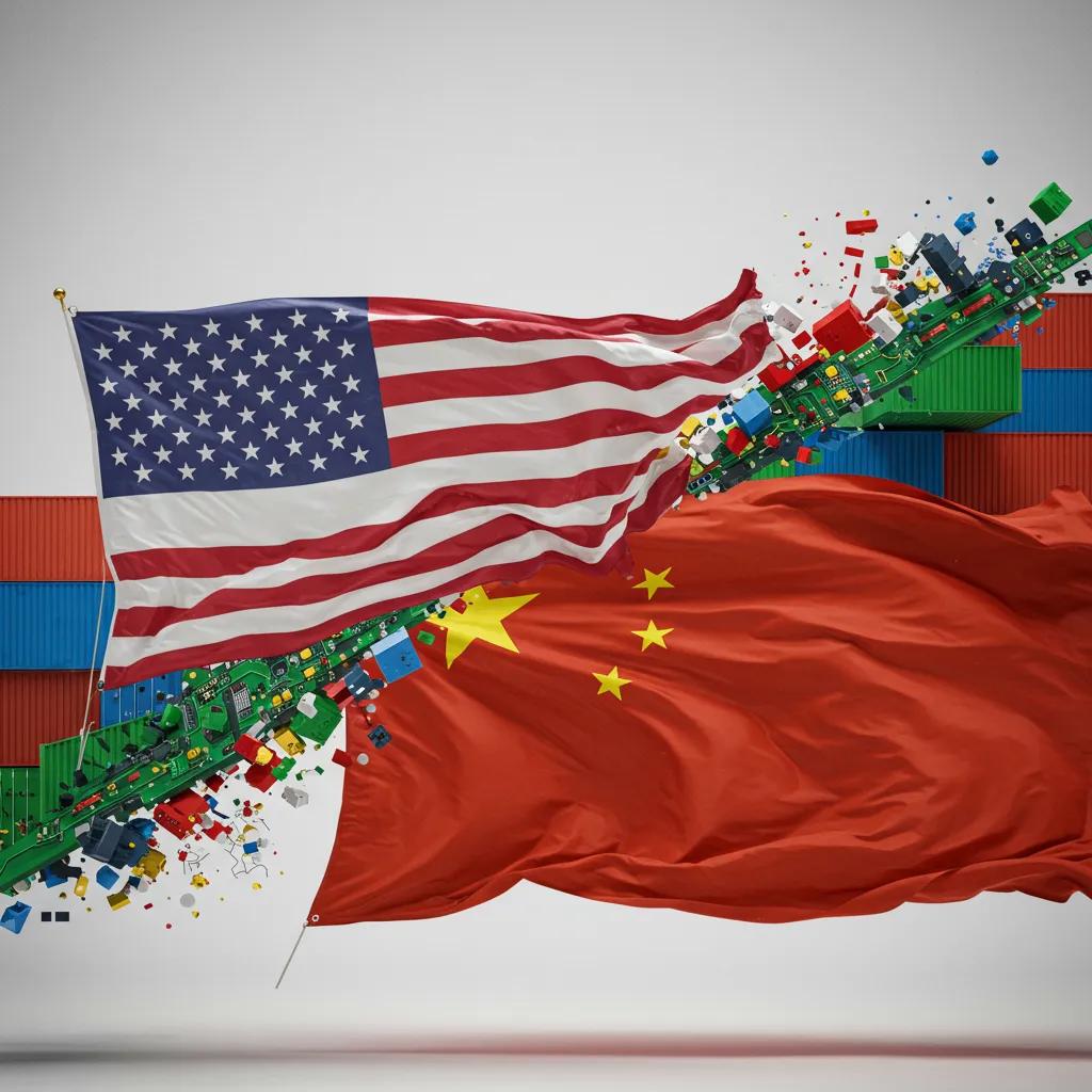 Visual representation of the US-China rivalry in technology and trade