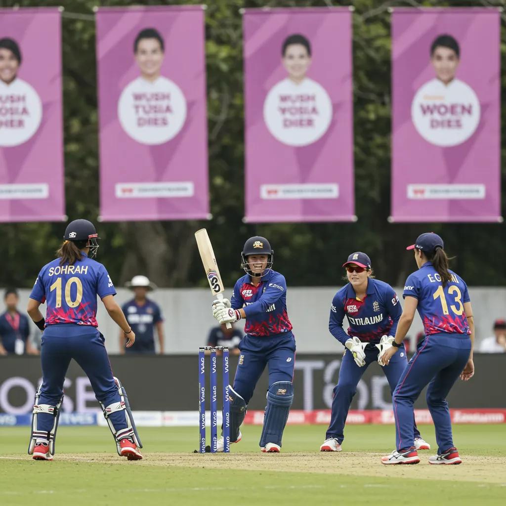 Women cricketers in action during a match, highlighting the growth of women's cricket